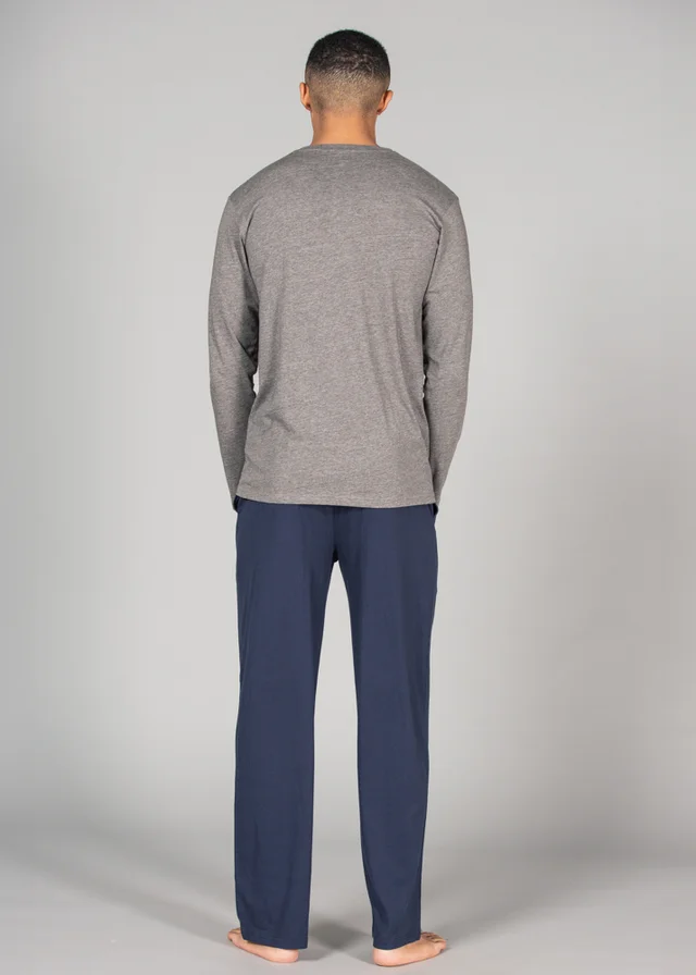 Tokyo Laundry Grey Cotton 2-Piece Top and Jersey Bottoms Pyjama Set