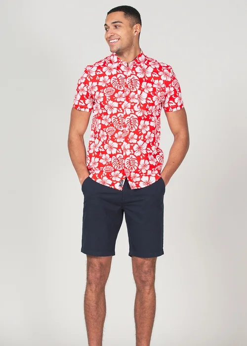 Tokyo Laundry Red Cotton Short Sleeve Button-Up Printed Shirt - S Image 3
