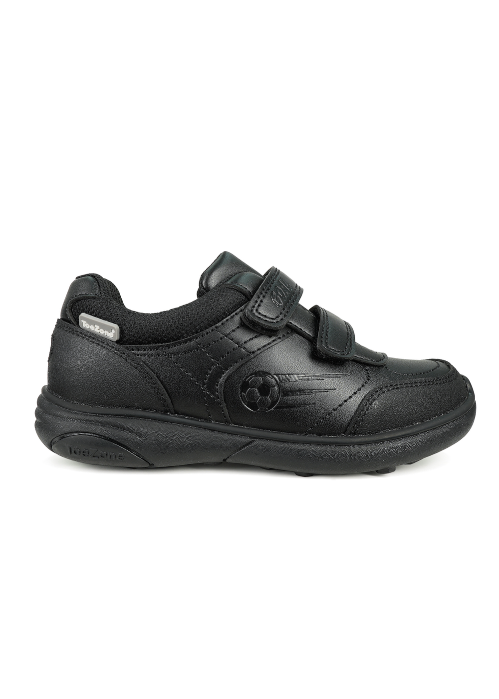 ToeZone Boys Black Ace Coated Leather Football School Shoes (Younger 8 - Older 2) - 9 Infants Image 2