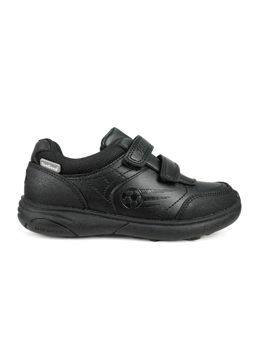 ToeZone Boys Black Ace Coated Leather Football School Shoes (Younger 8 - Older 2) - 9 Infants Image 2