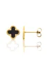 Say It With Gold & Black Clover Earrings - One Size Image 1
