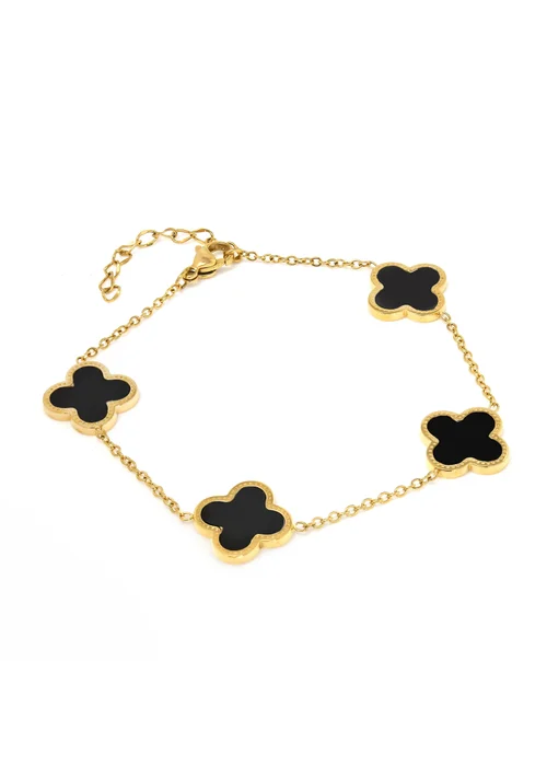 Say It With Gold & Black Luck Chain Bracelet - One Size Image 1