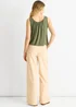 Gini London Khaki Round Neck Oversized Sleeveless Top - Small/Medium Image 2