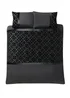 Catherine Lansfield Lattice Cut Velvet Duvet Cover Set Black - Double Image 4