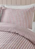 Catherine Lansfield Brushed Stripe Cotton Reversible Duvet Cover Set Blush Pink - Single Image 3