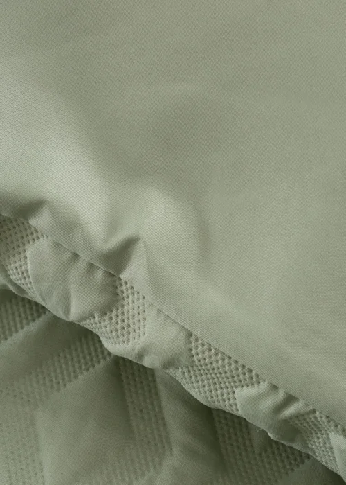 Catherine Lansfield Jacob Geo Soft Touch Double Duvet Cover Set Sage Green - Single Image 3