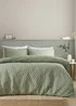 Catherine Lansfield Jacob Geo Soft Touch Double Duvet Cover Set Sage Green - Single Image 1