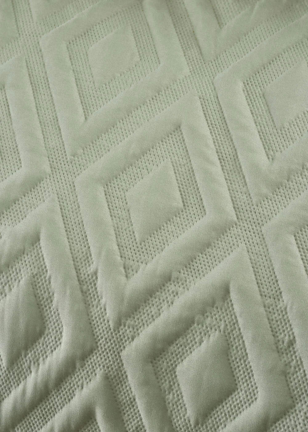 Catherine Lansfield Jacob Geo Soft Touch Duvet Cover Set Sage Green - Single Image 4