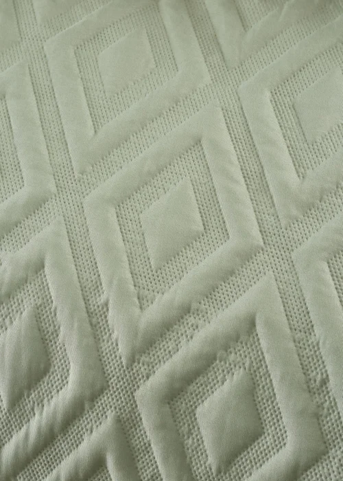 Catherine Lansfield Jacob Geo Soft Touch Double Duvet Cover Set Sage Green - Single Image 4