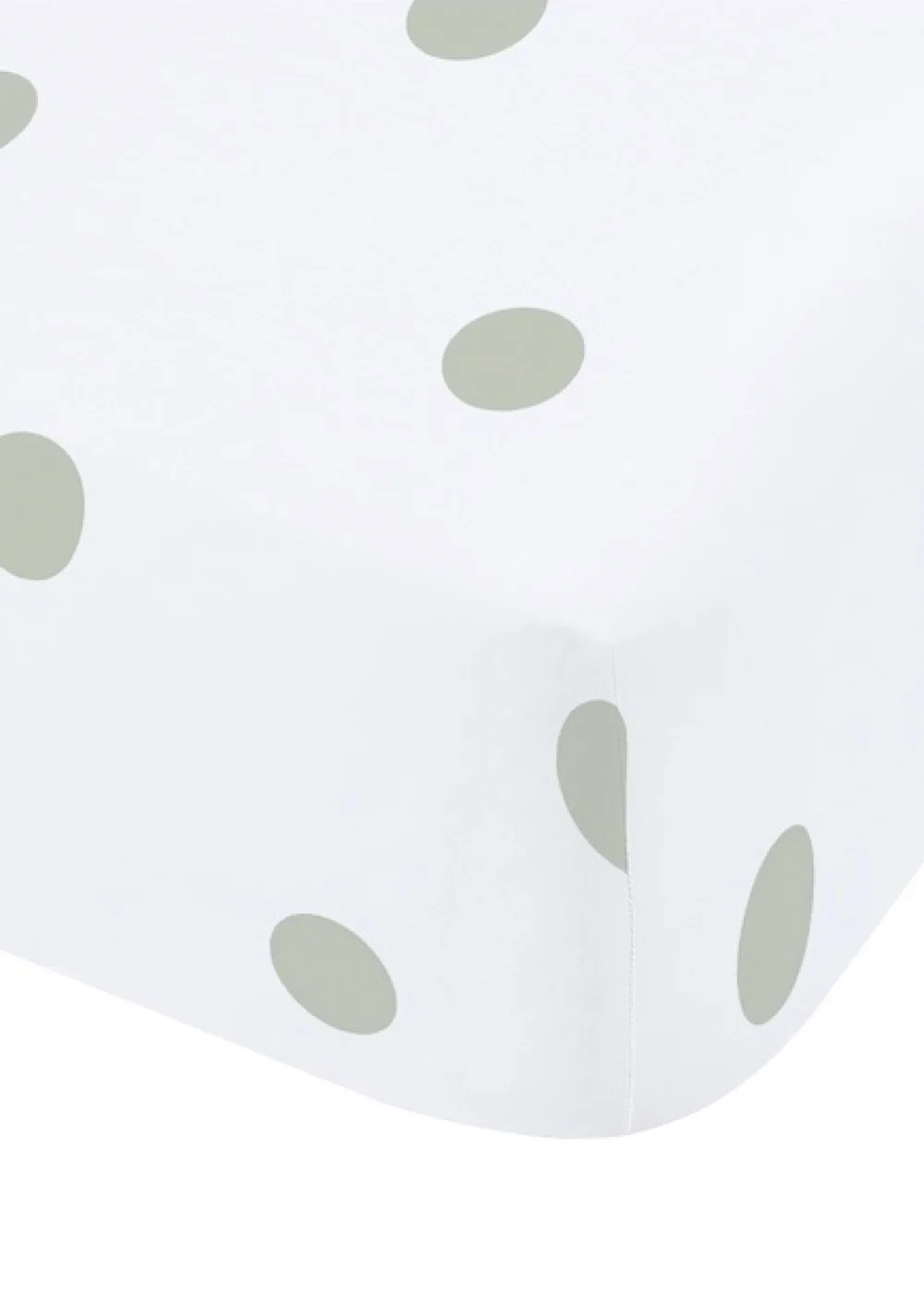 Catherine Lansfield Brushed Polka Dot Cotton Fitted Sheet Green - Fitted Single Image 3