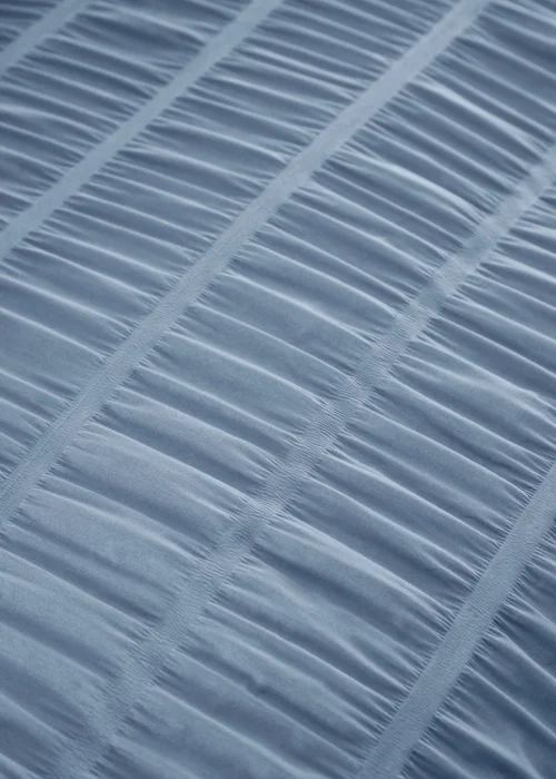 Catherine Lansfield Seersucker Duvet Cover Set Blue - Single Image 3