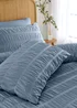 Catherine Lansfield Seersucker Duvet Cover Set Blue - Single Image 2