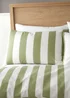 Catherine Lansfield Cove Stripe Reversible Duvet Cover Set Green - Single Image 3
