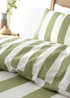 Catherine Lansfield Cove Stripe Reversible Duvet Cover Set Green - Single Image 4