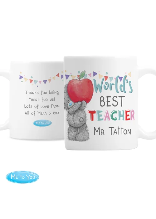 Personalised Memento Company White Me to You World's Best Teacher Mug - One Size Image 3