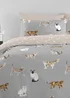 Fusion Cats Grey Duvet Cover Set - Single Image 2