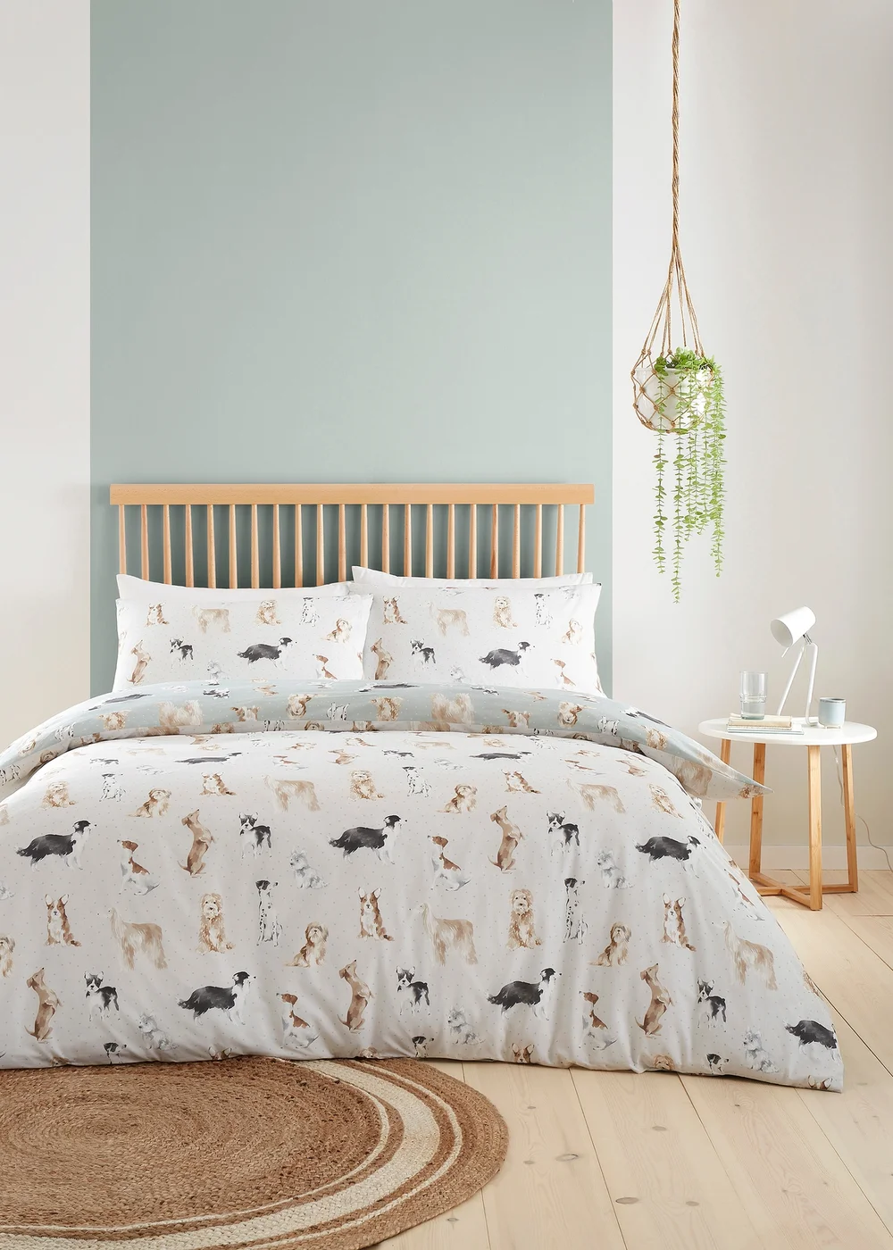 Fusion Cute Dogs Duck Egg Duvet Cover Set - Single Image 3