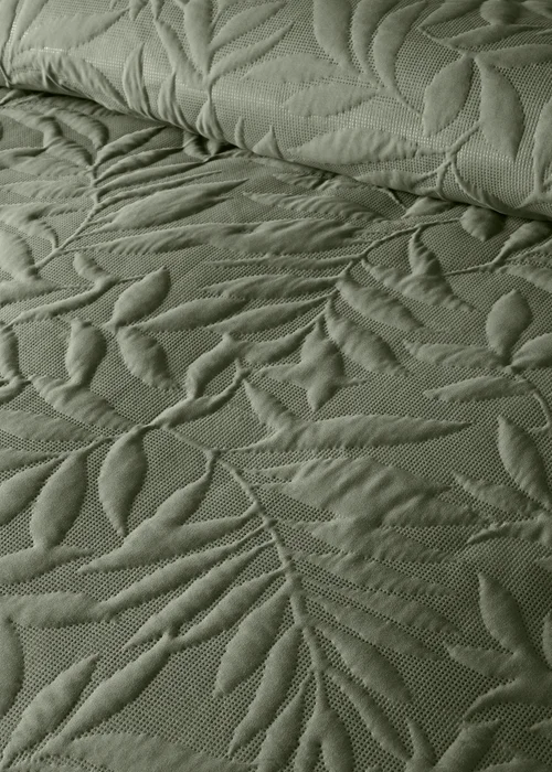 Serene Luana Dark Green Peach Finish Duvet Cover Set - Double Image 3