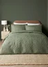 Serene Luana Dark Green Peach Finish Duvet Cover Set - Double Image 1