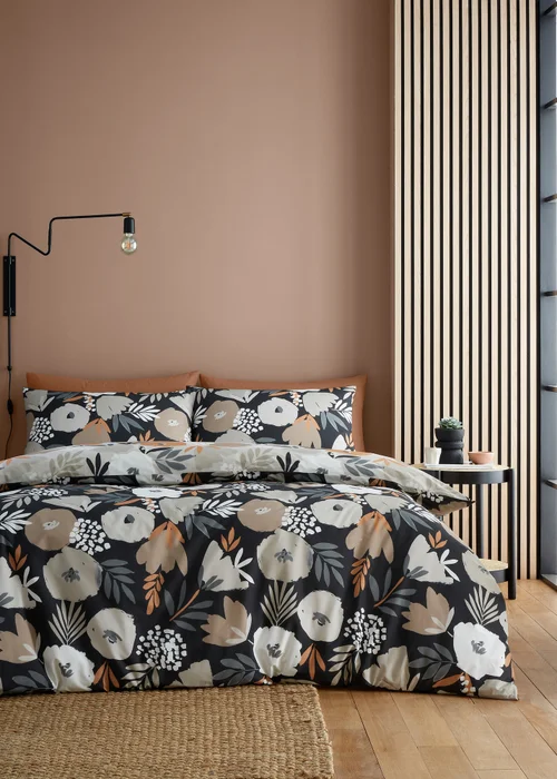 Fusion Yasmin Black Duvet Cover Set - Single Image 1