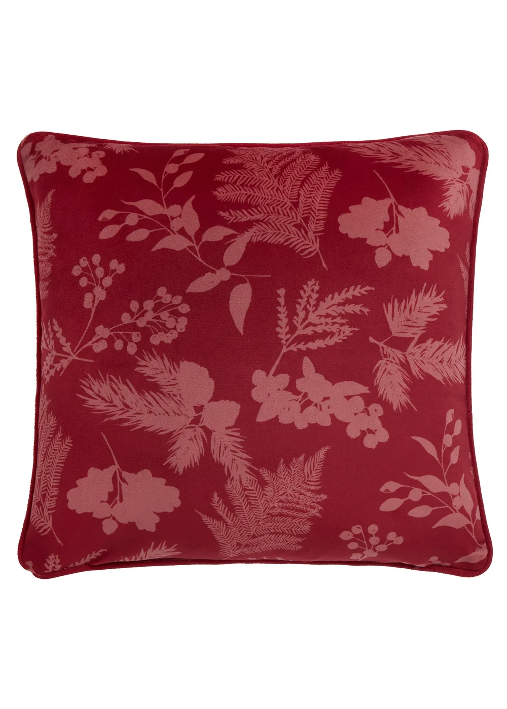 Dreams & Drapes Lodge Winter Sprigs Christmas Green Velvet Filled Cushion (43cm x 43cm) - 43W X 43D Image 3