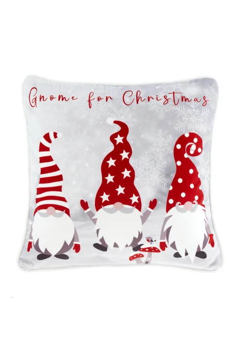 Fusion Festive Gonks Christmas Red Velvet Filled Cushion (43cm x 43cm) - 43W X 43D Image 1