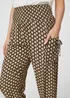 Izabel London Khaki Mosaic Print High Waist Harem Trousers - 18 Image 3