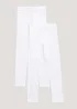 2 Pack Girls White Leggings (7-15yrs) - Age 7 Years Image 1