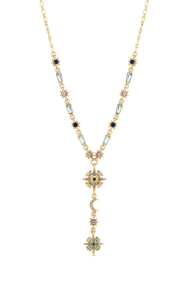 Mood Gold Plated Multi Coloured Fine Celestial Y Necklace