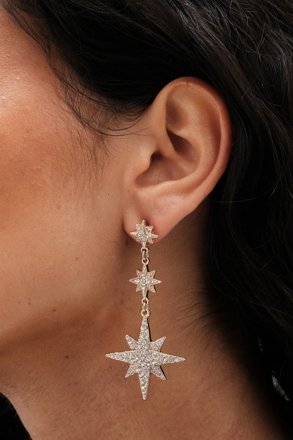 Mood Gold Plated Mix And Match Stars And Moon Drop Earrings - One Size Image 2