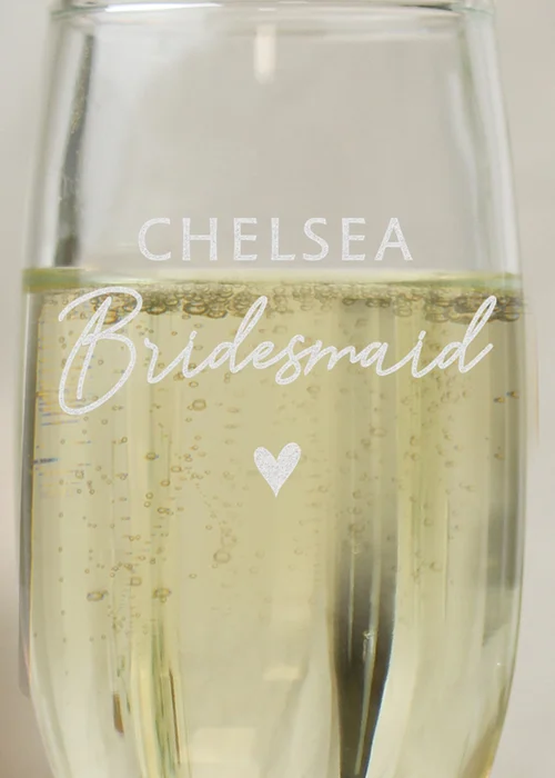 Personalised Memento Company Bridesmaid Flute Glass - One Size Image 2