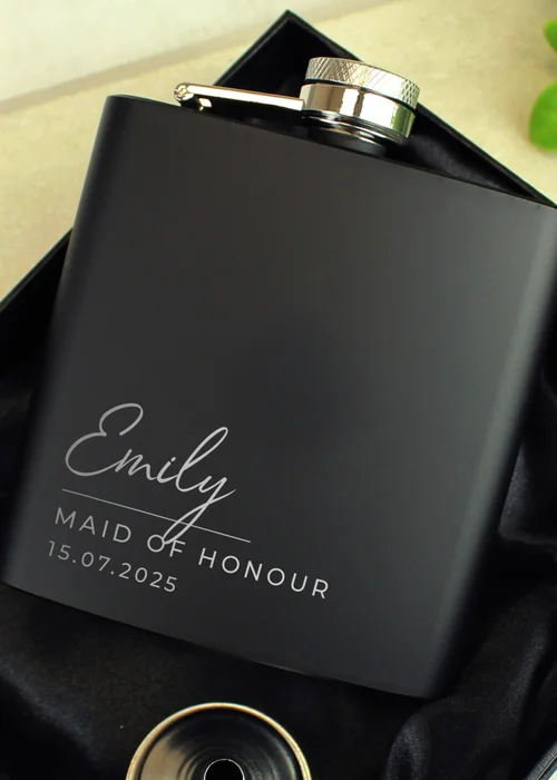 Personalised Memento Company Free Text Script Hip Flask - One Size Image 2