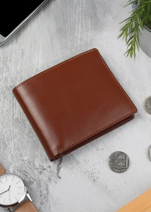Personalised Memento Company Tan Leather Wallet - One Size Image 4