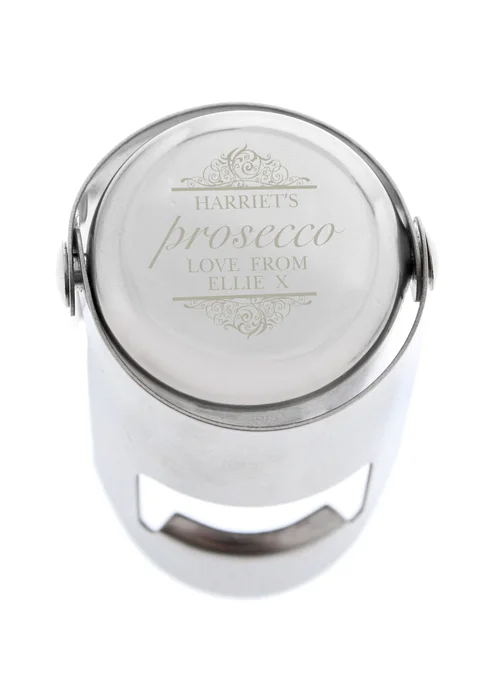 Personalised Memento Company Silver Prosecco Bottle Stopper - One Size Image 3
