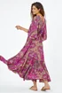 Roman Fuchsia Paisley Print Boho Maxi Dress - Size 16 Image 4