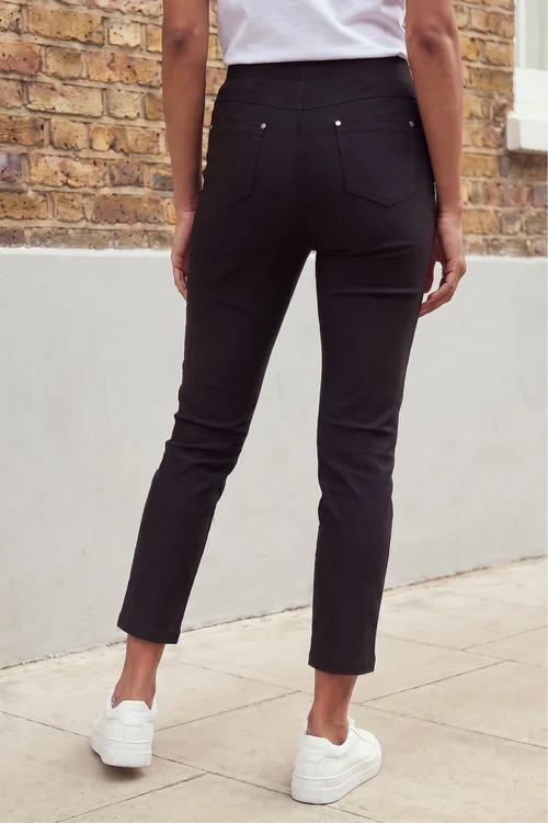 Roman Black Elastic Waist Stretch Jean Trouser - 12 Image 3