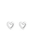 Simply Silver Sterling Silver 925 Open Heart Stud Earrings - One Size Image 1