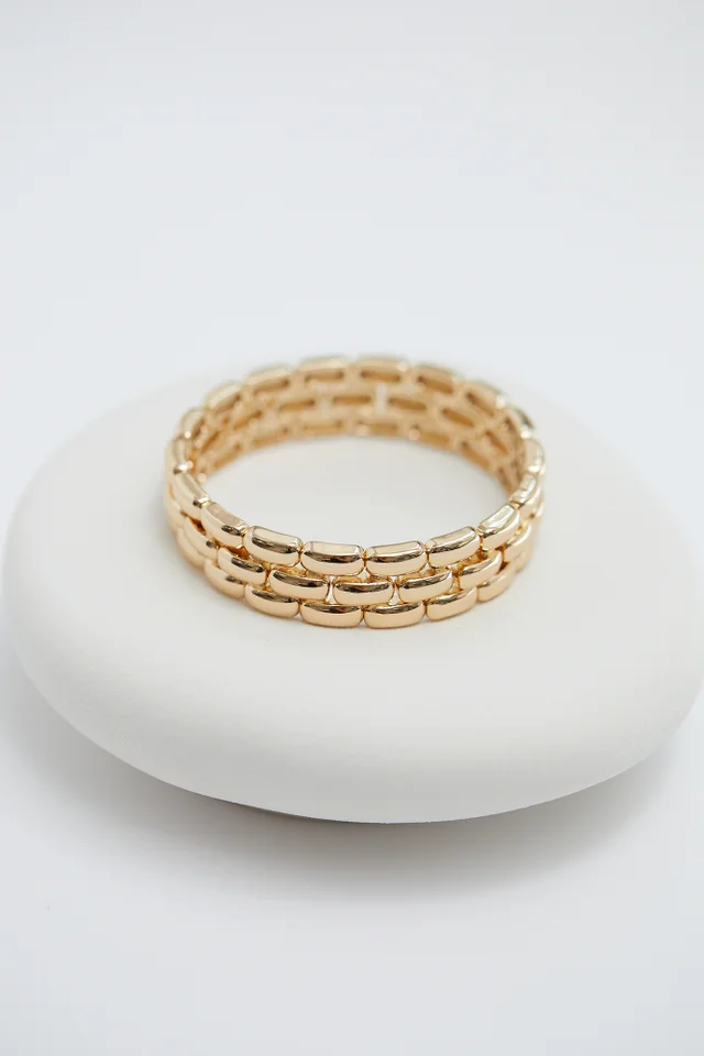 Jon Richard Gold Plated Polished Chain Stretch Bracelet