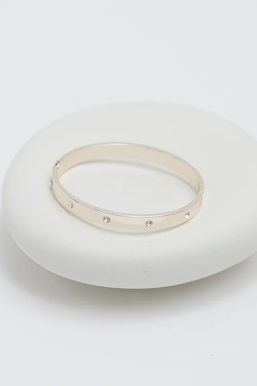 Jon Richard Rose Gold Plated Polished Crystal Bangle Bracelet - One Size Image 2