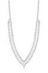 Jon Richard Silver Plated Pearl And Crystal V Necklace - One Size Image 1