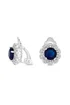 Jon Richard Silver Plated Blue Crystal Montana Flower Clip On Earrings - One Size Image 1