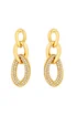 Jon Richard Gold Plated Polished And Crystal Chain Drop Earrings - One Size Image 1