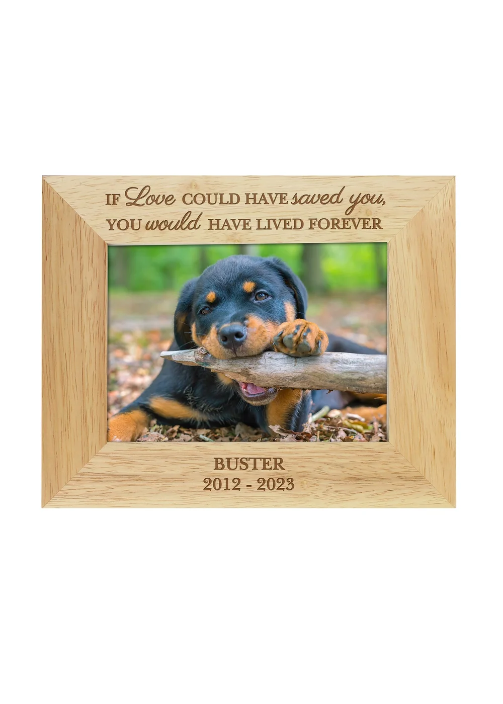 Personalised Memento Company Wood Pet Memorial 6x4 Photo Frame - One Size Image 1