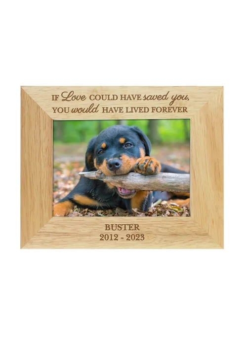Personalised Memento Company Wood Pet Memorial 6x4 Photo Frame - One Size Image 1