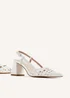 Linzi Florence White Faux Leather Woven Block Court Heels - Size 6 Image 5