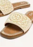 Linzi Aloha Beige Beaded Flat Slider Sandal - Size 7 Image 4