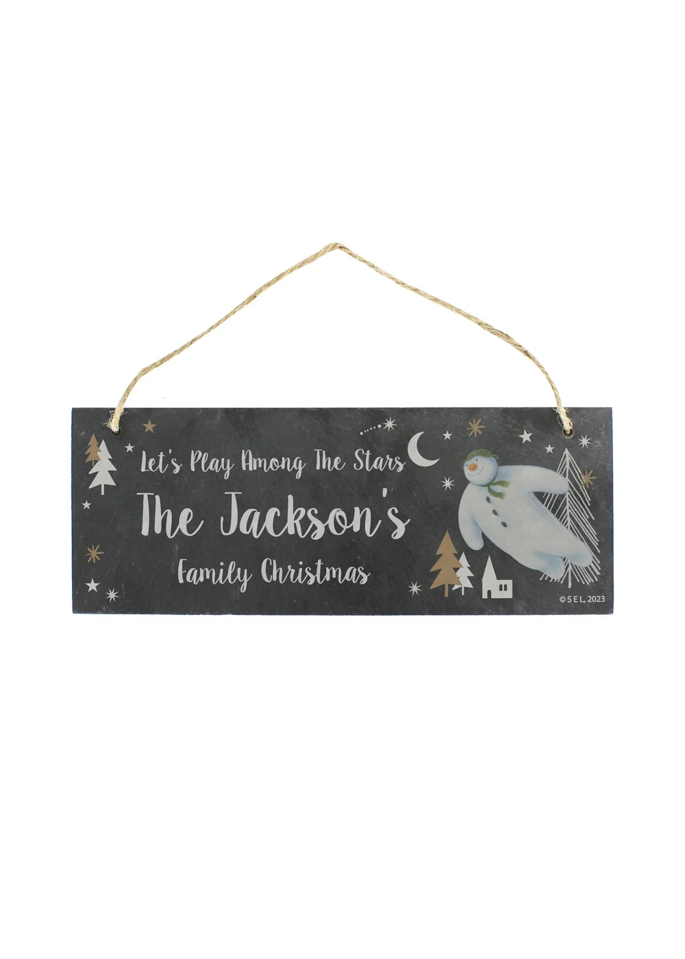 Personalised Memento Company Slate The Snowman Magical Adventure Hanging Plaque - One Size Image 3