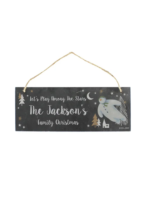 Personalised Memento Company Slate The Snowman Magical Adventure Hanging Plaque - One Size Image 3
