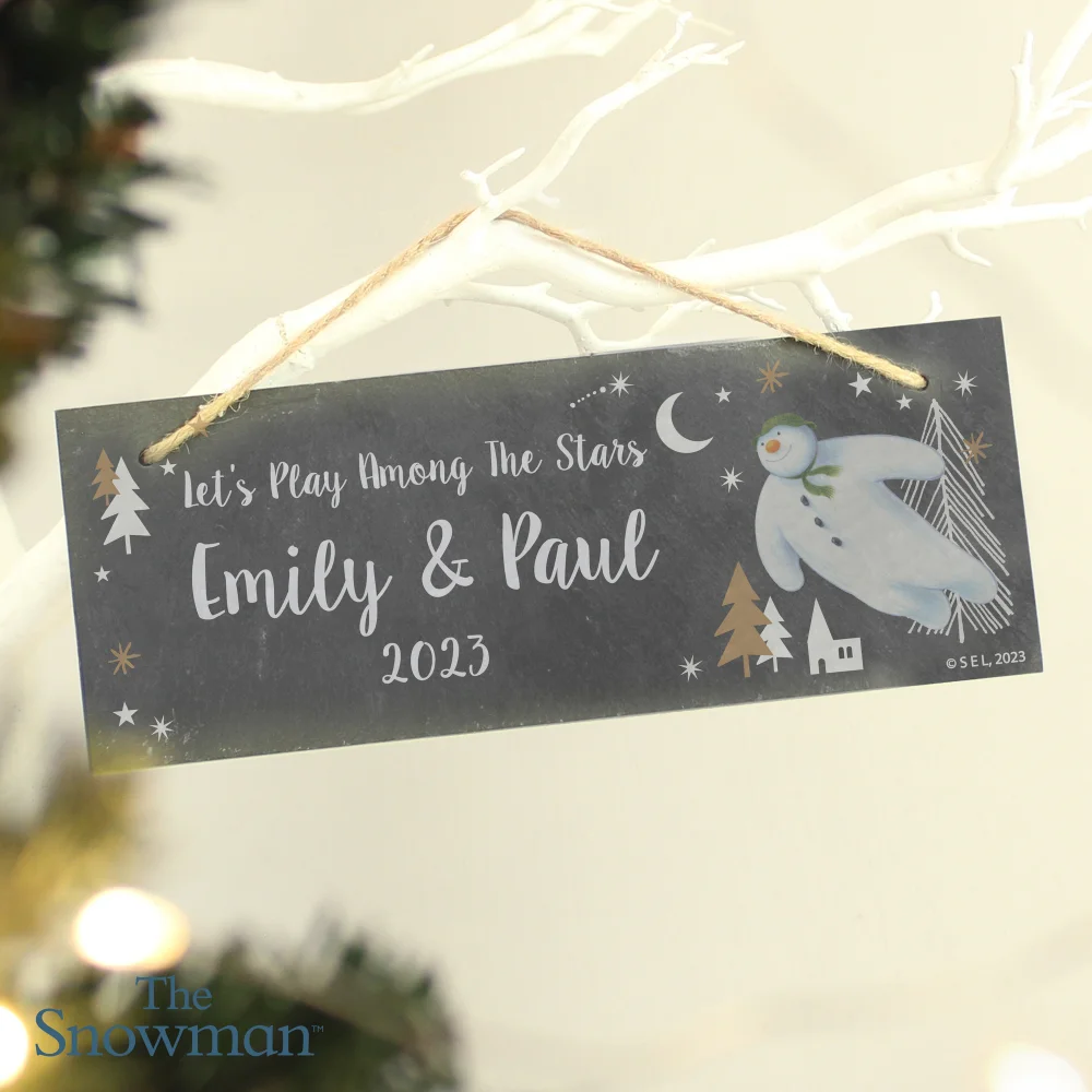 Personalised Memento Company Slate The Snowman Magical Adventure Hanging Plaque - One Size Image 4
