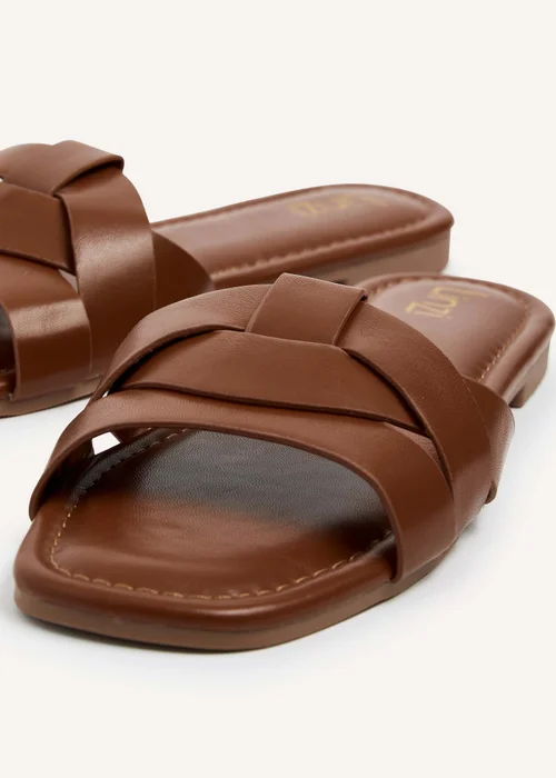 Linzi Fletcher Tan Faux Leather Slider - Size 5 Image 3